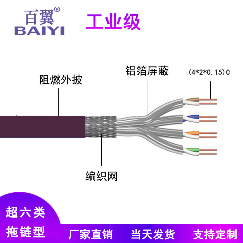 CAT6 Industrial Ethernet Cable LAPP\IGUS Compatible Cable Flexible Drag Chain Industrial Network Cable 10 Gigabit Network Cable