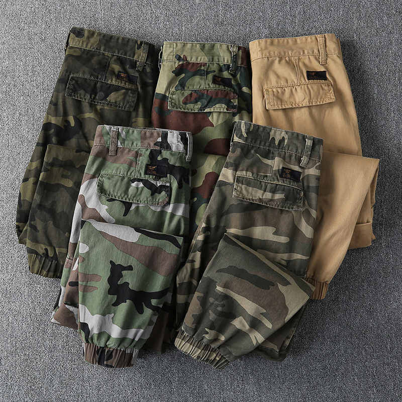 2023 men's pants autumn and winter new corset casual pants youth camouflage Cargo pants men's loose sports pants wholesale