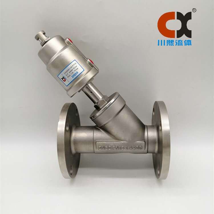 現貨不鏽鋼角座閥 Y型氣動法蘭角座閥  氣動耐高溫角座閥