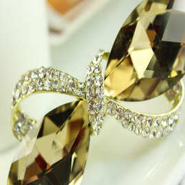 唯美新款大水滴椭圆异形玻璃钻水晶满钻点缀镶钻发夹厂家直供