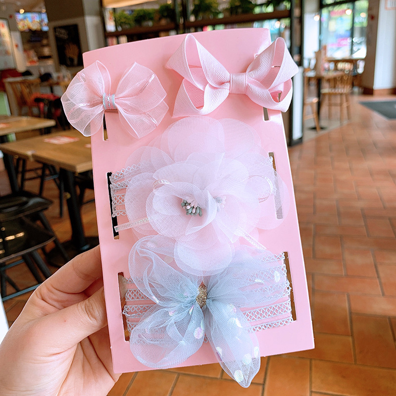 Lace Material Girl'S Simple Style Classic Style Bow Knot Lace Handmade Lace Hair Clip