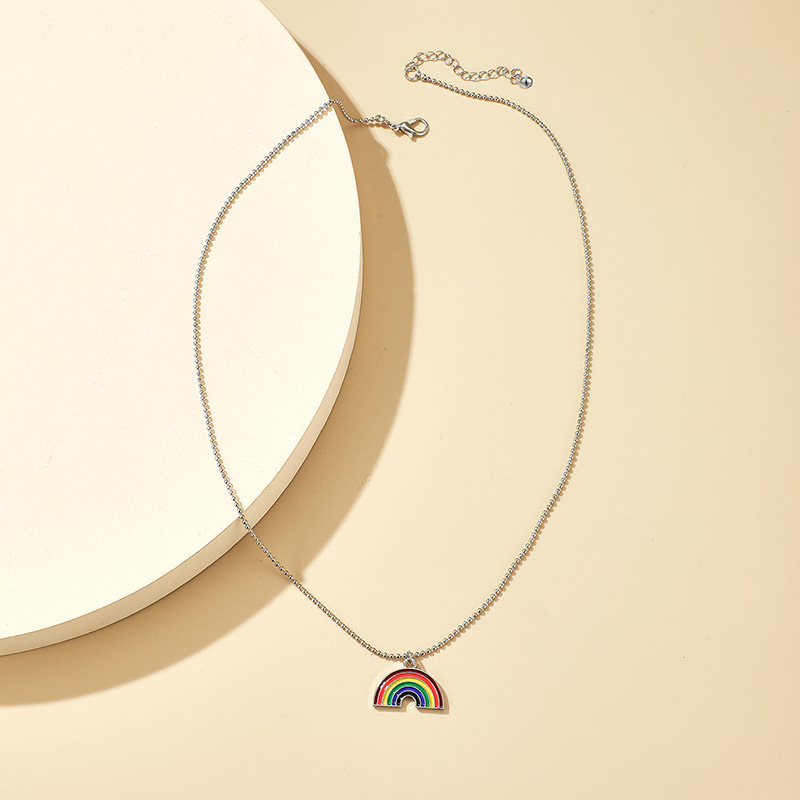 Simple Rainbow Pendant Necklace display picture 5