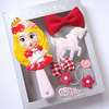 Cartoon children's hairgrip, brush for princess, jewelry, gift box, hair accessory, set, Birthday gift