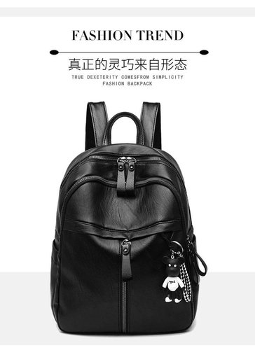 Factory direct sales PU leather backpack large capacity high school student bag casual ladies travel backpack foreign trade wholesale