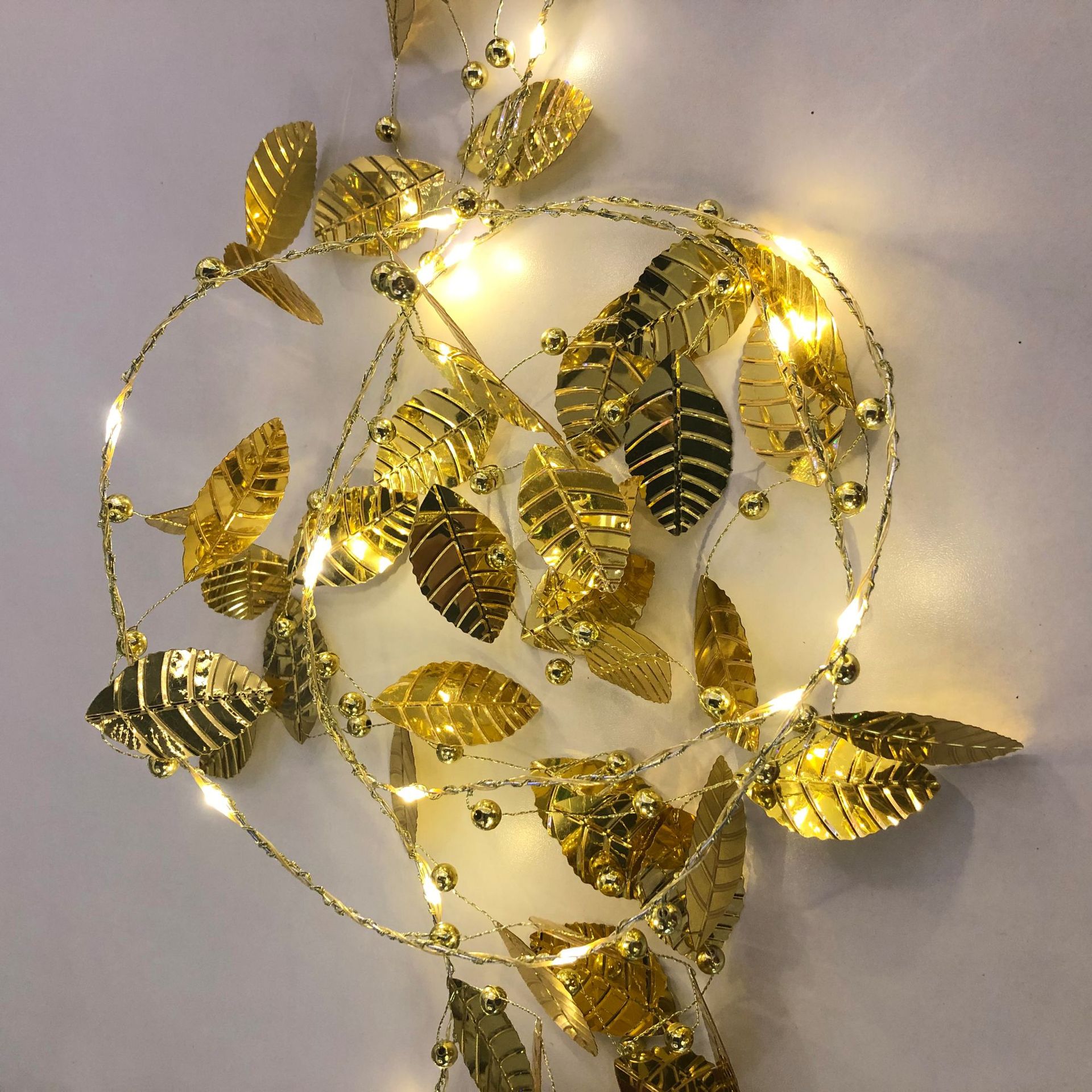 厂家直销LED铜线灯树叶配件鞭炮灯