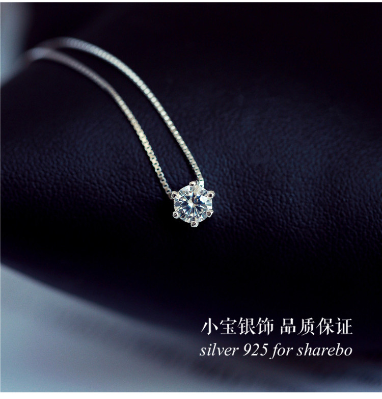 Fashion S925 Sterling Silver Zircon Clavicle Chain display picture 3