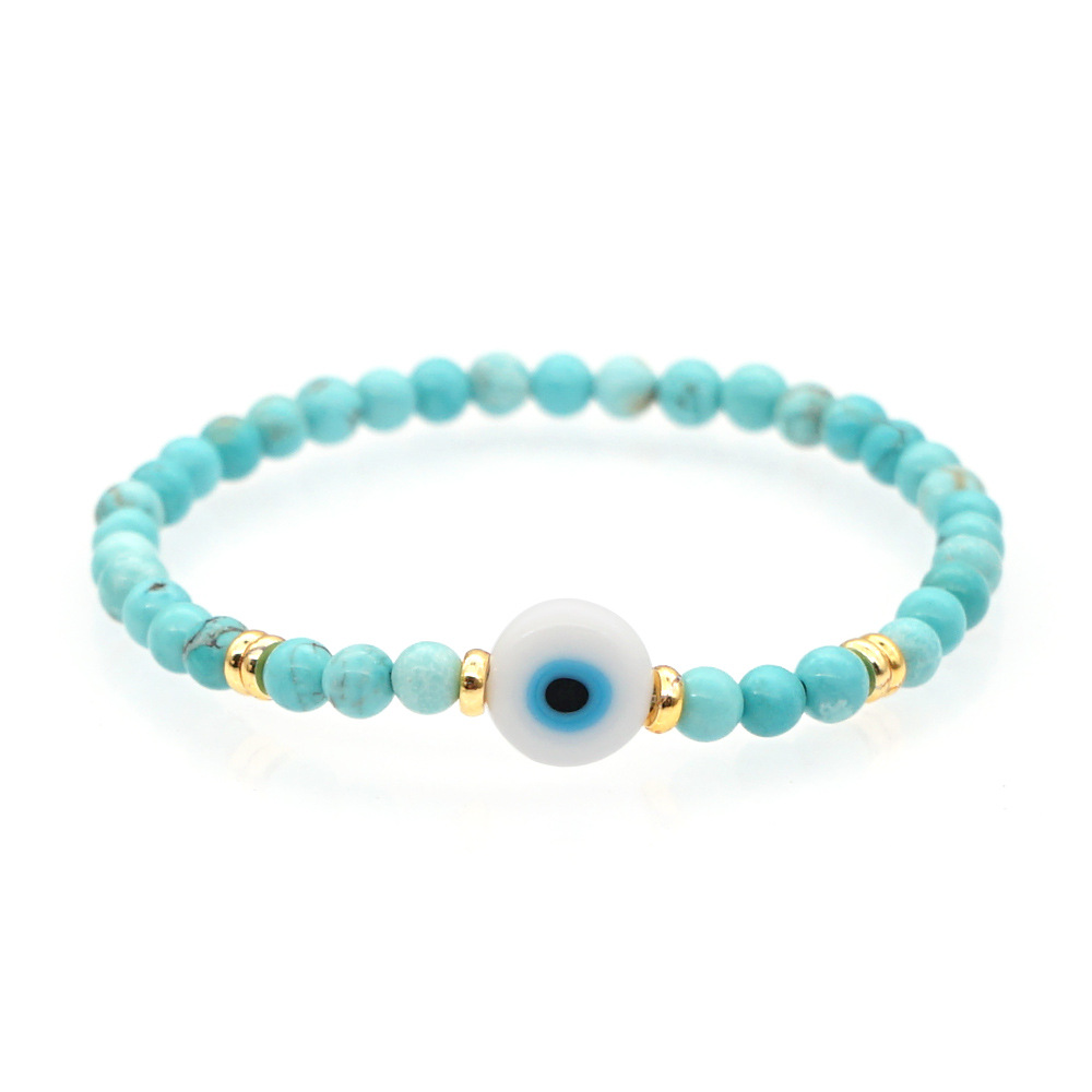 fashion semi-precious stones glazed demon eye bracelet