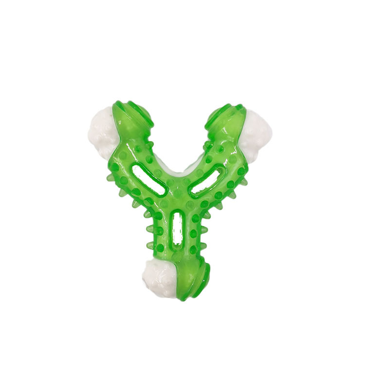 Fábrica al por mayor mascota TPR plástico recubierto hueso juguete mordedura-resistente molar entrenamiento perro mordedura juguete mediano y grande perro juguete