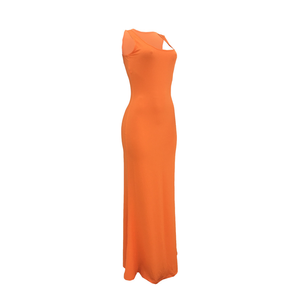 venta caliente nueva moda sexy color sólido vestido de oscilación grande NSOJS59008