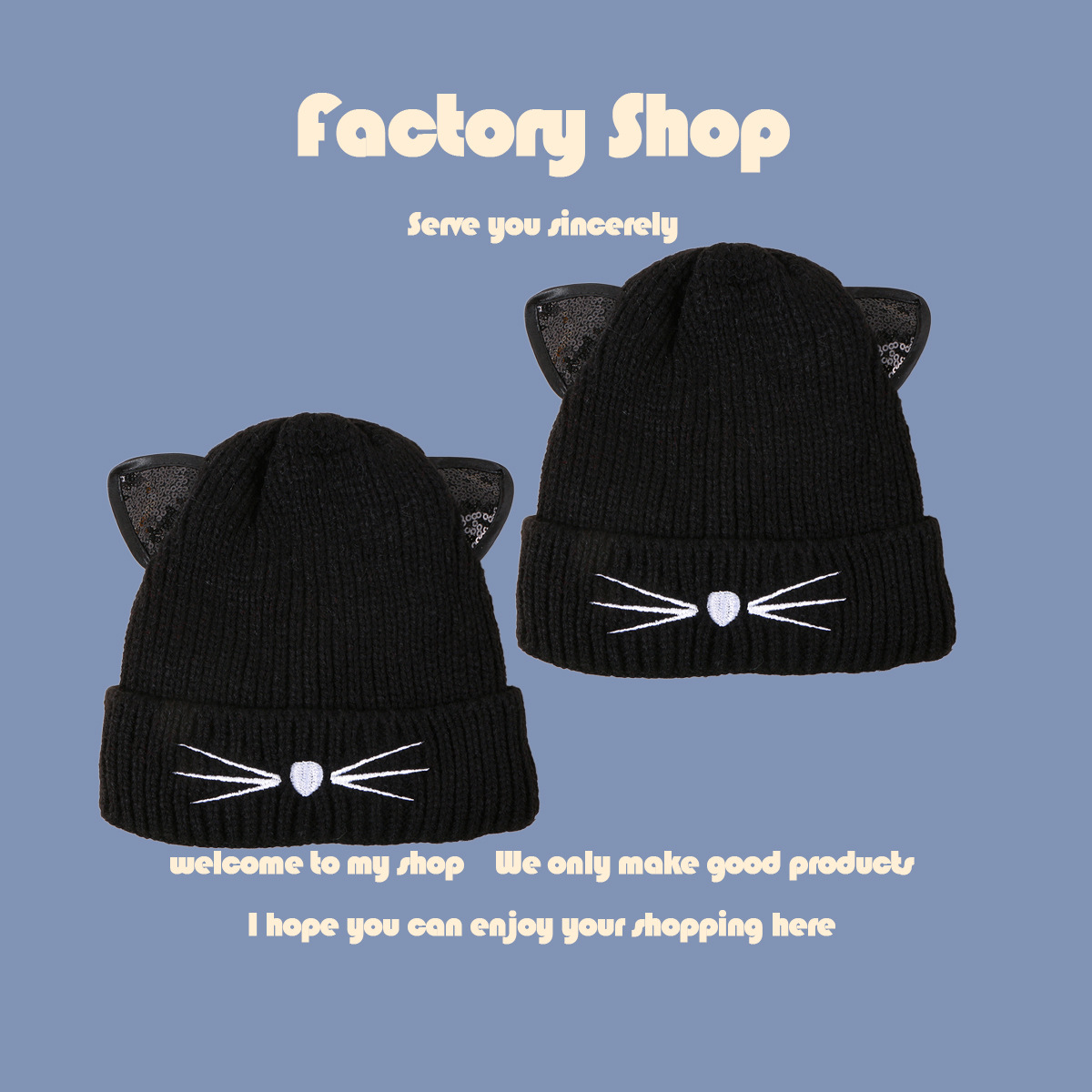 fashion wild cute cat knitted hat   NSTQ15870