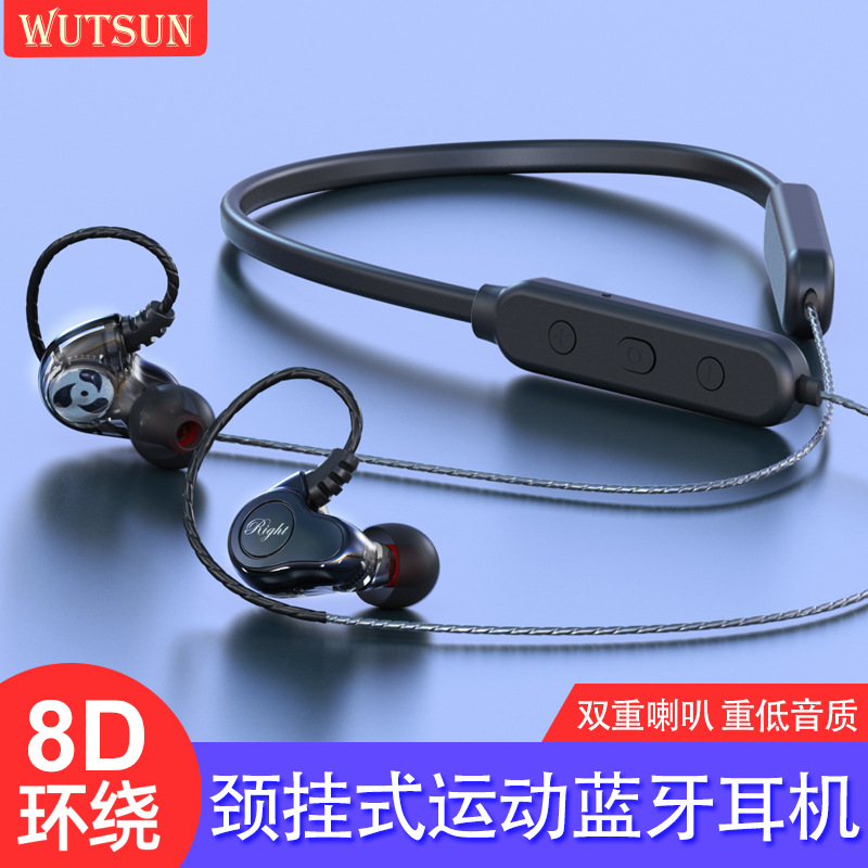 Wireless Bluetooth headset hanging neck...