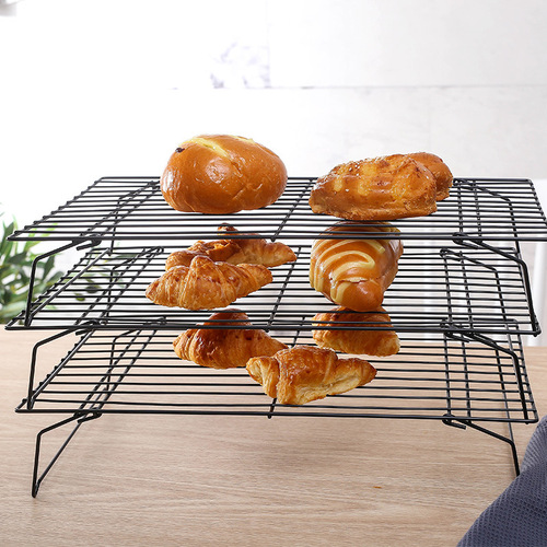 Baking Tools Large Three-tier Folding Cake Cooling Rack Bread Drying Rack Biscuit Rack Non-stick
