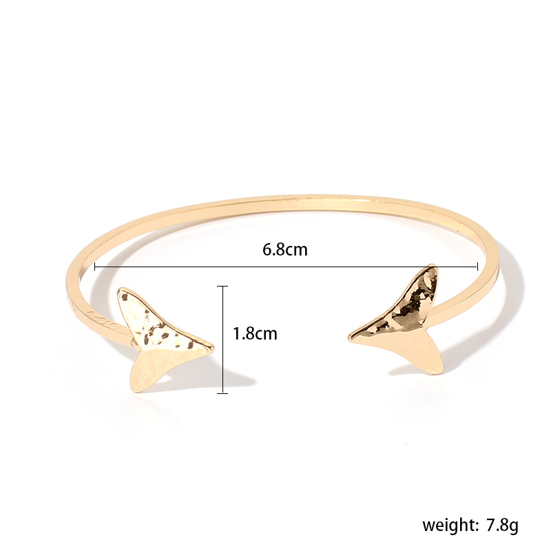 9g Weight Wedding, Travel, Birthday, Festival Occasion Women'S Gender Gold, Silver Color Open Arrow Pure Copper Metal Bracelet 无