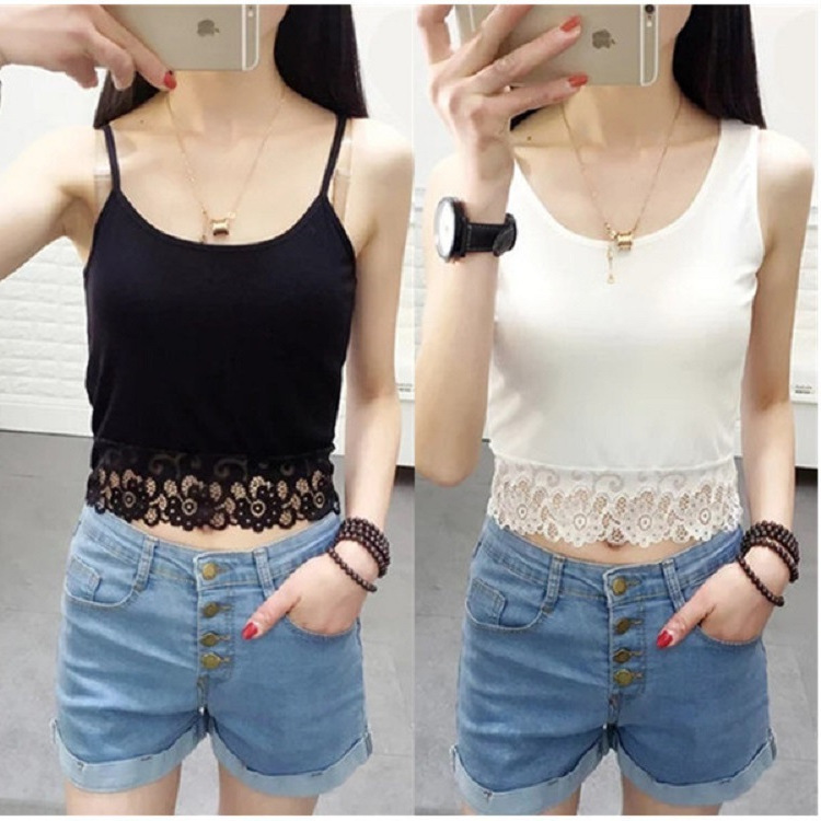 Joker lace vest suspenders women's short with lace elastic large size sexy beautiful back with a base of a generation of hair