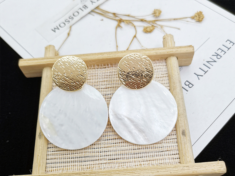 Round Pattern Exaggerated Round Alloy Shell Plating Women's Drop Earrings