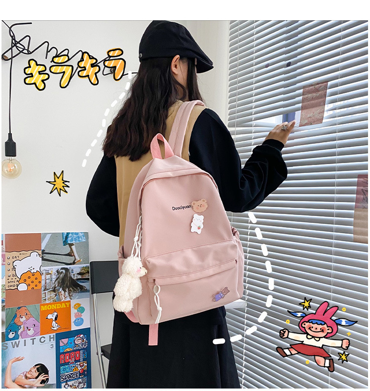 Simple Students Cute School Bag Vintage Soft Backpack display picture 13