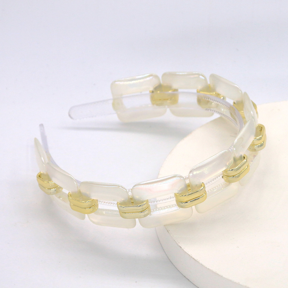 Pearl Alloy Gold-plated Color Matching Transparent Ball Headband Wholesale Nihaojewelry display picture 3