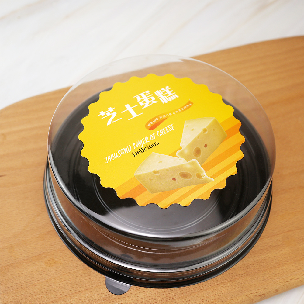 Caja de embalaje de pastel de queso 6 pulgadas redonda de mango de durian caja de plástico lazanina horneado West Point caja de embalaje desechable