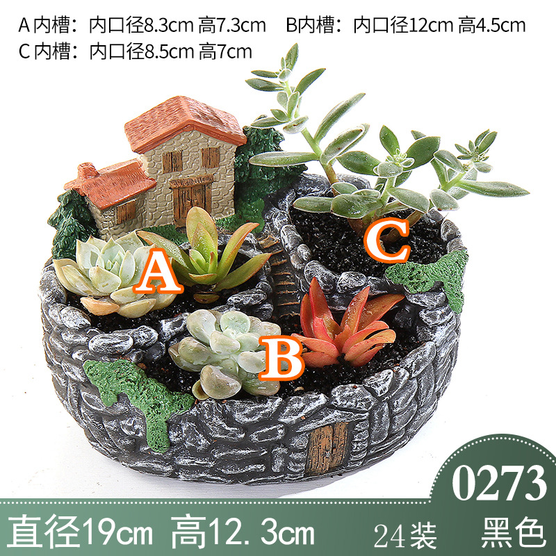 厂家直批 新款小号房子花盆 田园风家居桌面花盆摆设 尚和道花盆|ru