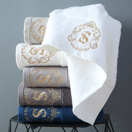 Five-star hotel thickened cotton towel light luxury enlarged adult face towel embroidered LOGO wholesale group purchase