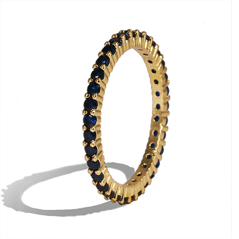 Hot-selling Copper Ring Fashion Gold-plated Color Zircon Ring Wholesale Nihaojewelry display picture 7