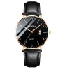 Ultra thin waterproof quartz watch, trend belt, 2023 collection, genuine leather