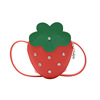 Shiny strawberry, fashionable shoulder bag, wallet for early age for princess, cute small bag, Korean style