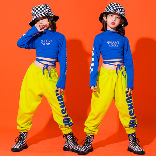 Children's Jazz hiphop street Dance Costume Girls Rapper gogo dancer Dance Costumes Hip-hop Outfits for girls party model show Catwalk Costumes