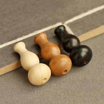 Peach wood, yellow poplar wood Ebony gourd manual DIY Jewelry parts wholesale Wenwan Accessories Pendant