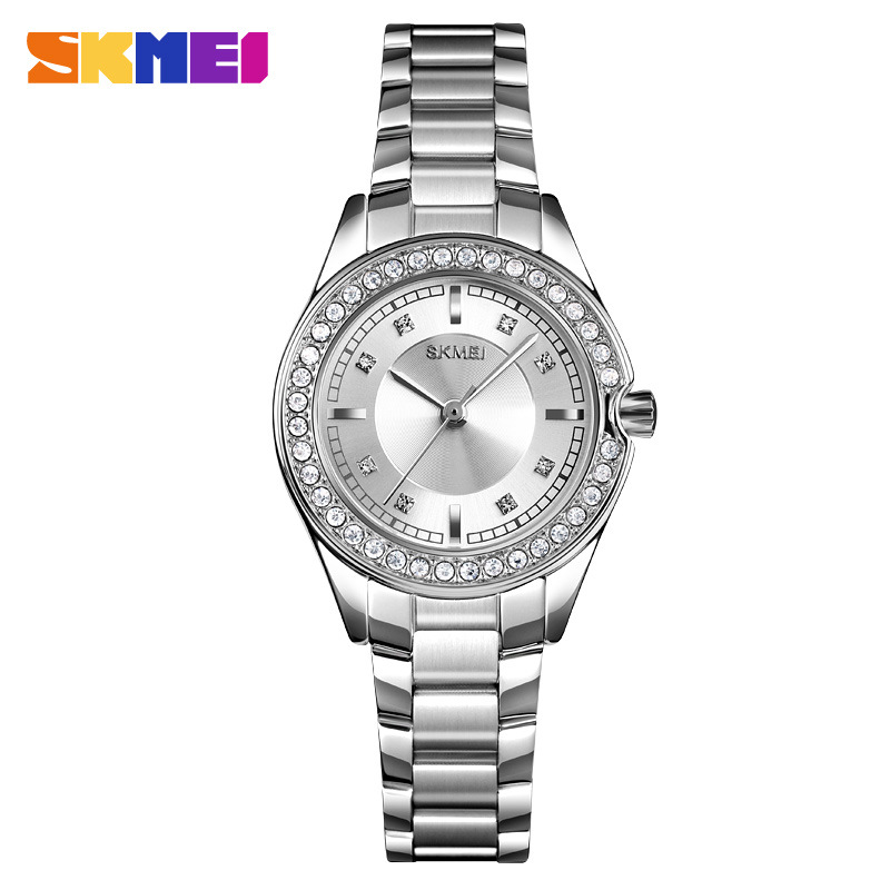 Skmei skmei exquisito rhinestone con incrustaciones creativo casual reloj de mujer nicho reloj de cuarzo impermeable para mujer 1534