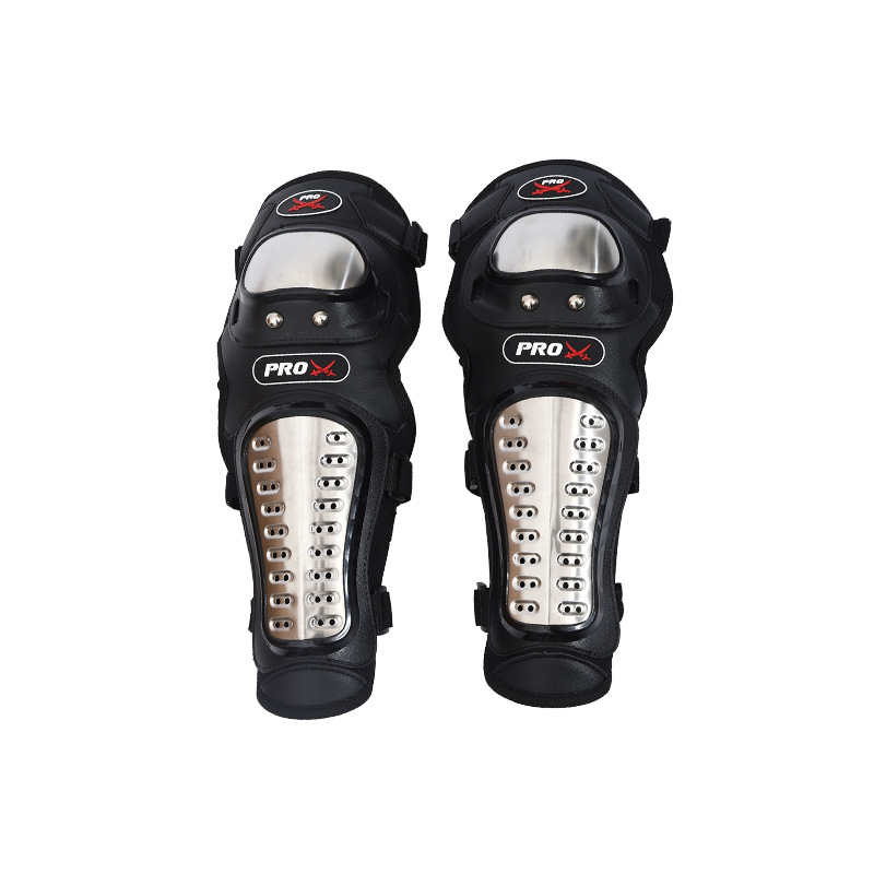 Motocicleta de acero inoxidable rodilla protector codo cuatro piezas conjunto anticaídas motocicleta artículos personalizados protectores