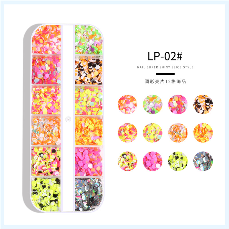 Uñas de belleza ronda lentejuelas Pequeño Libro Rojo mismo estilo Polka Dot fototerapia pegamento parche de uñas láser decoración de uñas joyería de uñas