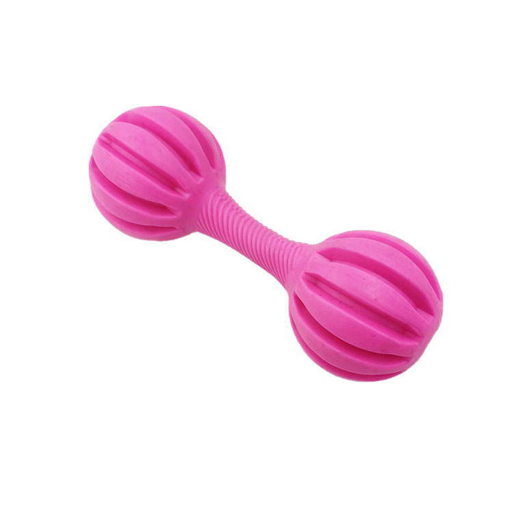 Mascota de juguete Barbell TPR perro suave mordedor de goma palo perro entrenamiento perro mordedura-resistente fábrica de juguetes de fortalecimiento de dientes en stock al por mayor