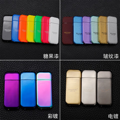 HY076 collection portable inflatable metal lighter open flame personality candy paint wrinkle paint electroplating color plating
