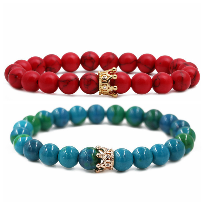 Jewelry Phoenix Stone Turquoise Crown Couple Bracelet DIY Bracelet