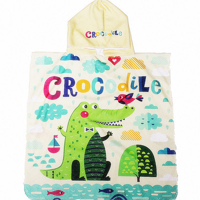 Toalla de baño para niños capa de dibujos animados con capucha bebé absorbente de secado rápido albornoz de natación niño playa toalla de playa portátil