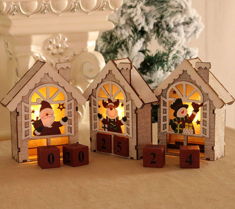 Christmas Wooden Luminous Calendar display picture 12