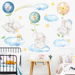 Elephant wall stickers cross-border European and American small size stickers children's room decoration back stickers Amazon wall stickers