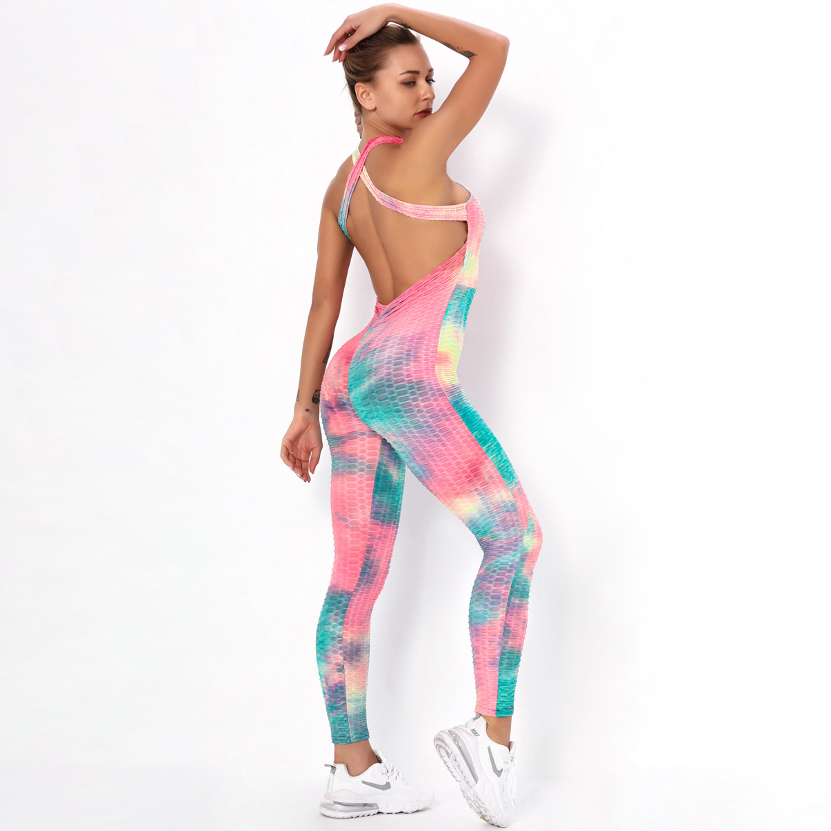 Shaping Tie-Dye Jacquard Fitness Beauty Back One-Piece Suit NSNS10669