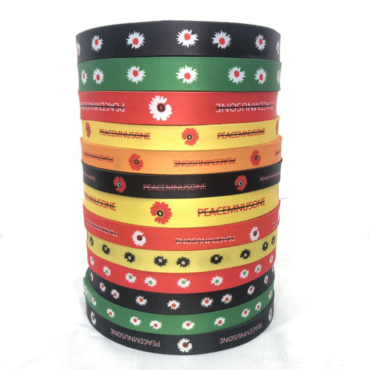 厂家直供印花织带爆款小菊花彩色花带箱包织带批发现货供应