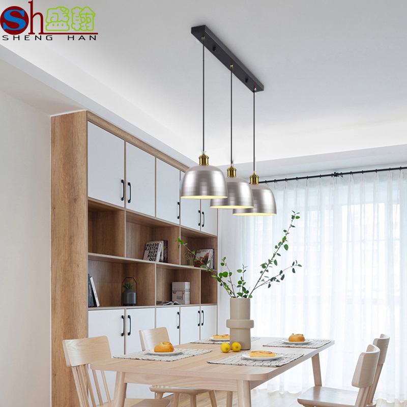 北欧现代简约餐厅店铺饭店餐桌三头灯创意个性床头灯卧室吸顶吊灯