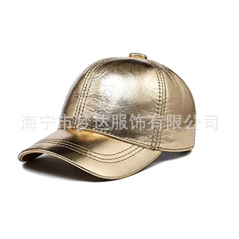 海宁厂家直销一件代发春秋男女中性羊皮棒球帽 真皮帽子