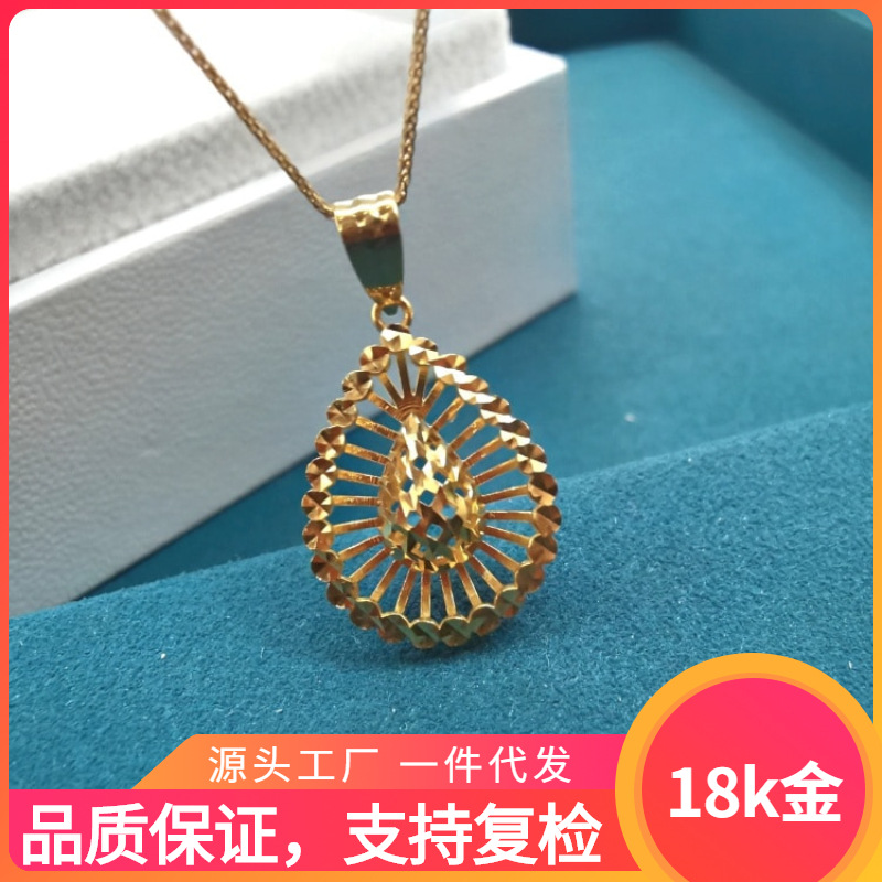 18K Gold necklace girl AU750 Winnings Rose Gold Drop Pendant clavicle Simplicity atmosphere Send his girlfriend goods in stock