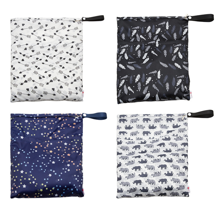 New diaper bag baby double zipper printing waterproof diaper bag hundred kinds of printing spot 301-M