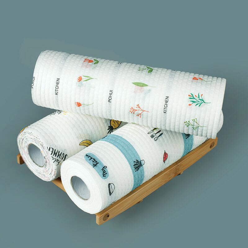 Dot-off type oil-free lazy person rag kitchen non-woven wet and dry dual-use household cleaning towel disposable dish washing