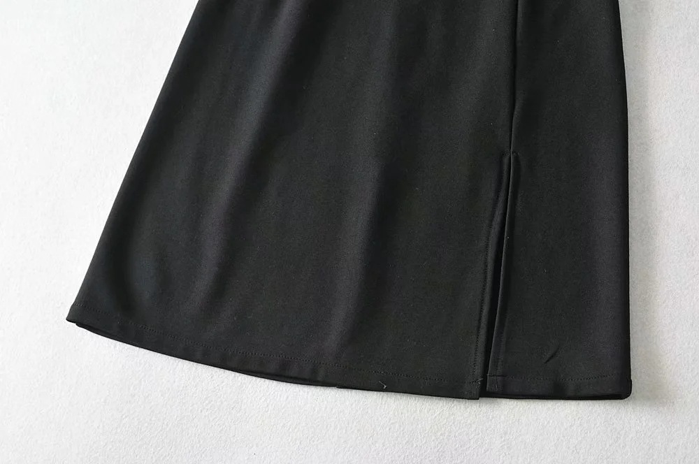 retro high waist side slit short skirt   NSAC14987