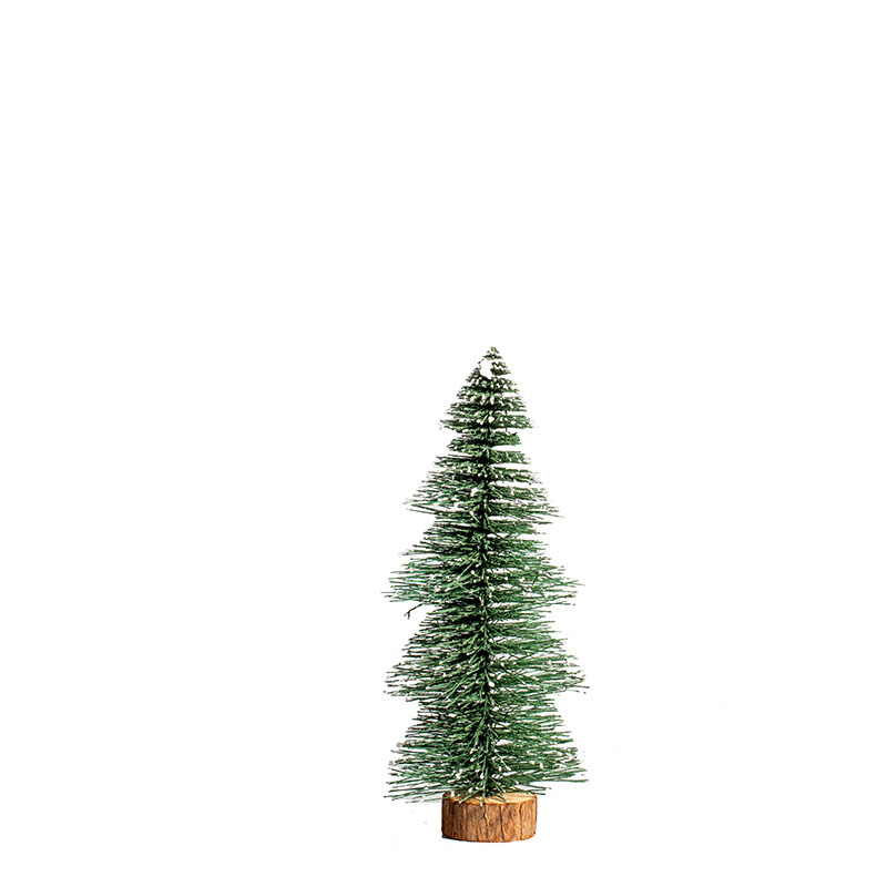 15 - 30cm pagoda pequeño árbol flocado decoración de escritorio de Navidad pegajosa nieve spray blanco pequeño árbol de cedro de Navidad