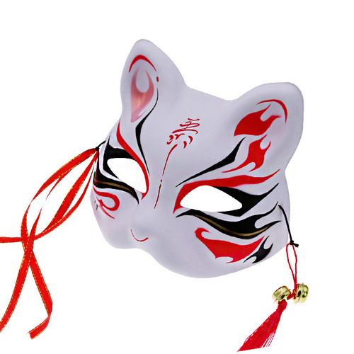 Christmas Japanese style flower boy paper pulp plastic fox half face hand-painted sexy facial mask co