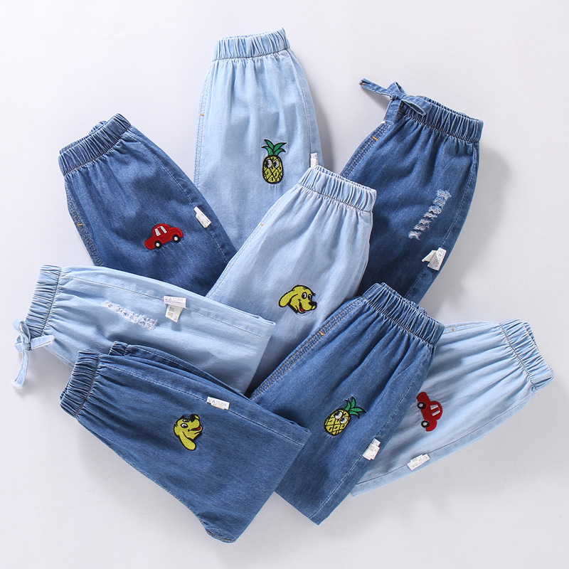 Summer children's cotton denim anti-mosq...