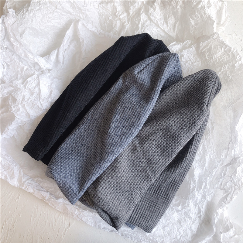 Women's Pleated Skullies And Beanies Solid Colour Versatile Style_voghion.com